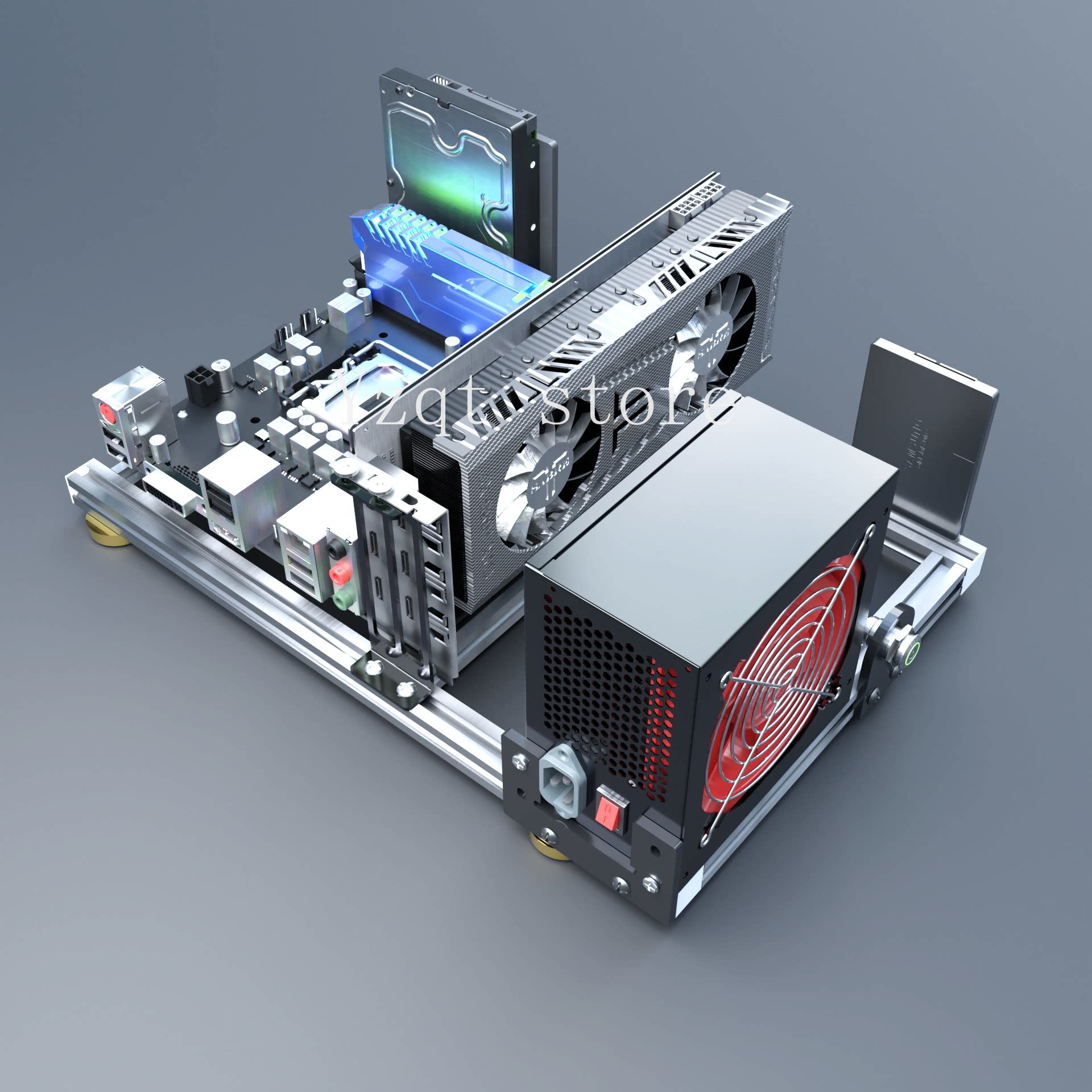 Carcasa de ordenador abierta d - Mini Itx Case Water Cooling Support reseña y precio