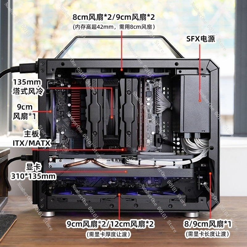 Caja de PC Mini ITX de Vidrio  - Mini Itx Case Water Cooling Support reseña y precio